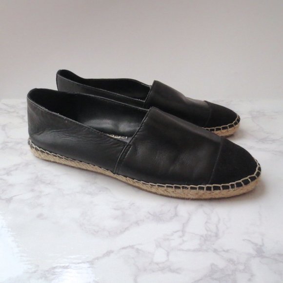 Vince Camuto Shoes - Black Leather Espadrilles Summer Flats by Vince Camuto